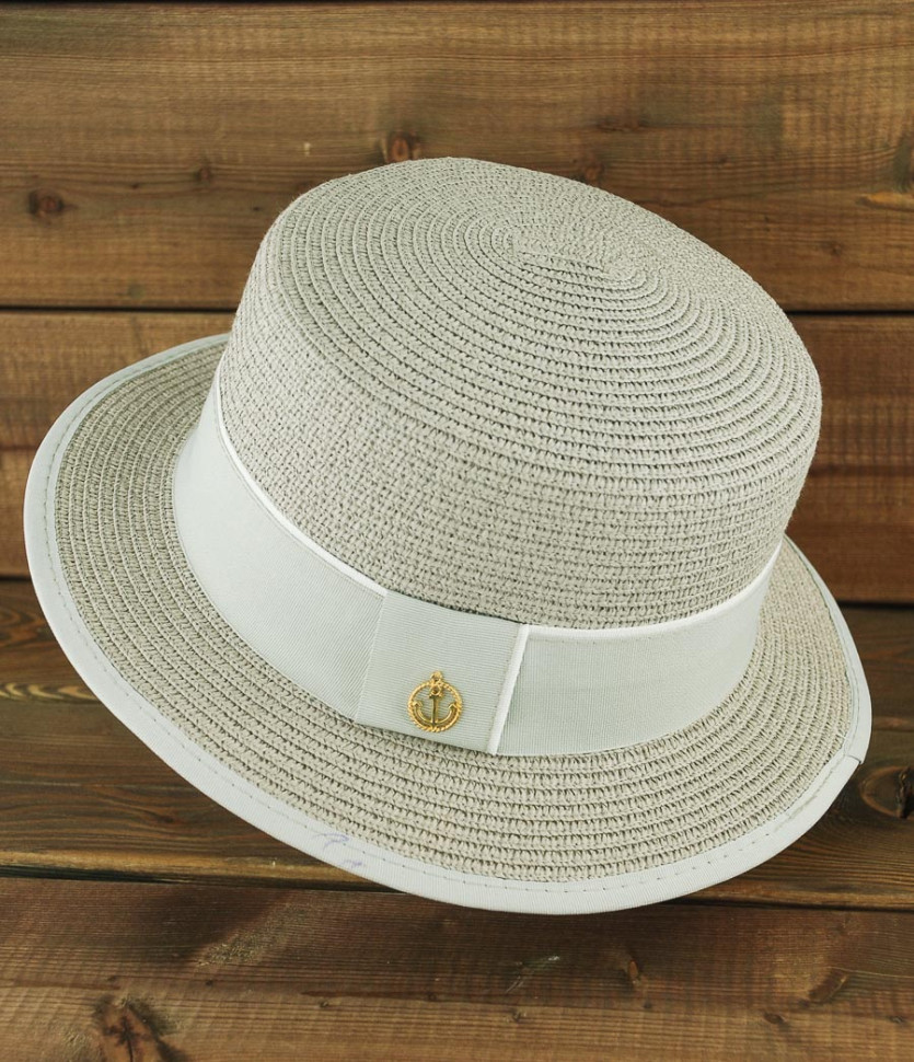 Шляпа-канотье FIJI29, 50276 серо-бежевая Шляпа-канотье FIJI29, 50276 серо-бежевая