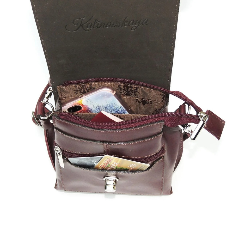 Сумка женская Natalia Kalinovskaya 76п.681 Джун бордо гладкая Сумка женская Natalia Kalinovskaya 76п.681 Джун бордо гладкая