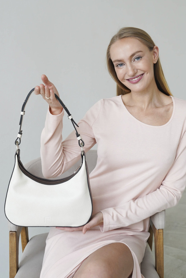 Сумка женская Protege Ц-511 белый/коричневый флотер Сумка женская Protege Ц-511 белый/коричневый флотер