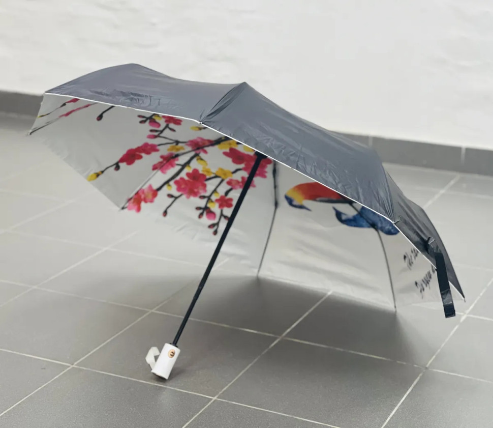 Зонт женский Arman Umbrella 555, полный автомат, чёрно-белый, двухсторонний