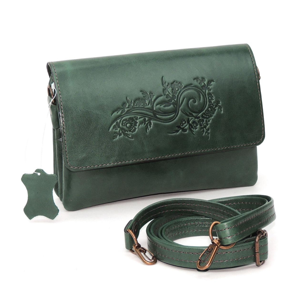 Сумка женская Natalia Kalinovskaya, «Гринли» растение зеленая Сумка женская Natalia Kalinovskaya, «Гринли» растение зеленая