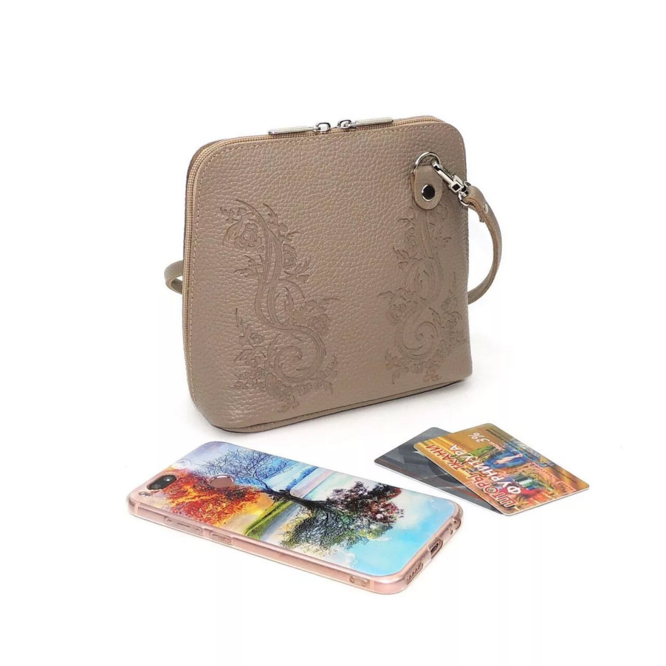 Женская кожаная сумка Natalia Kalinovskaya С83т "Вильма" капучино Женская кожаная сумка Natalia Kalinovskaya С83т "Вильма" капучино