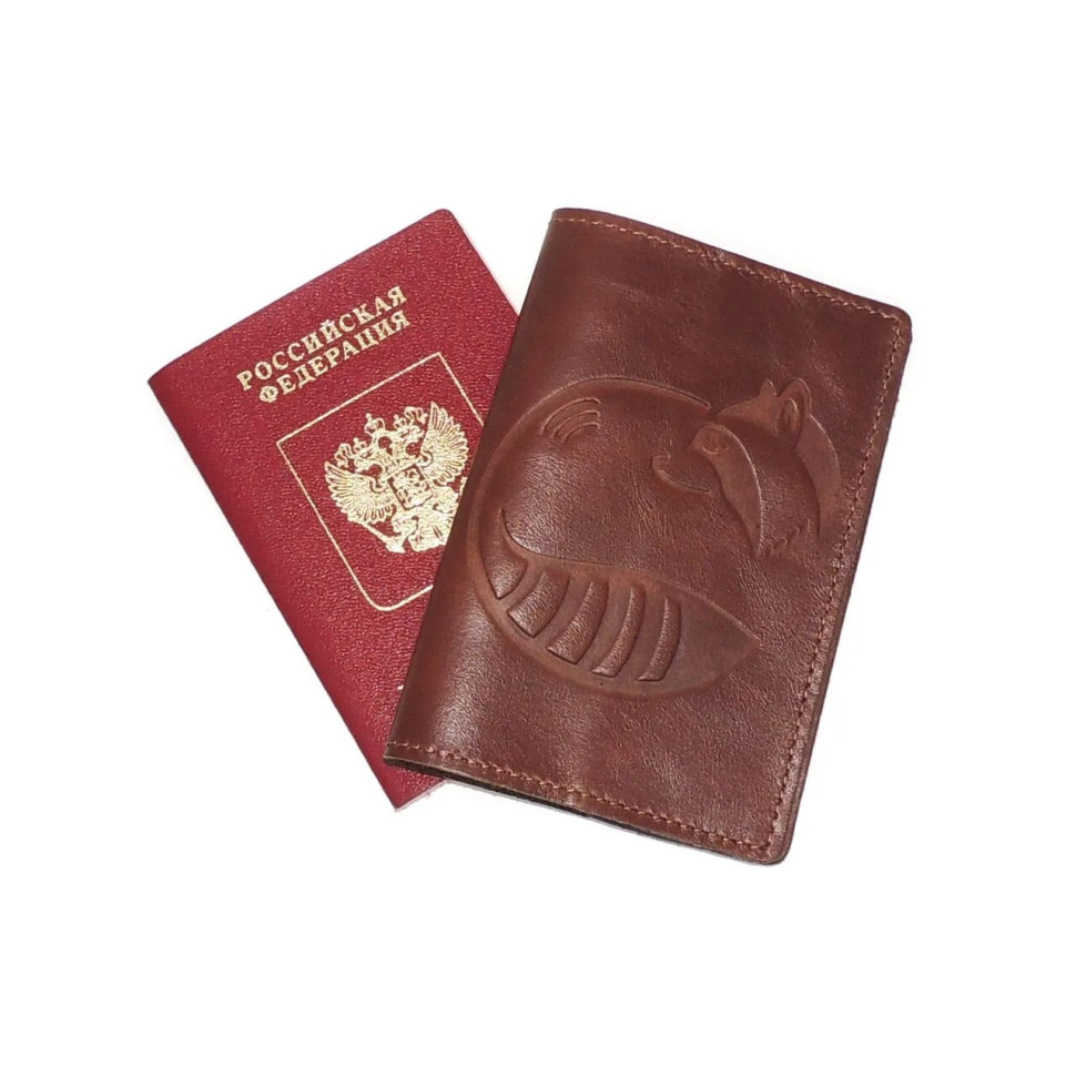 Обложка для паспорта Natalia Kalinovskaya Ое-60 енот рыжая Обложка для паспорта Natalia Kalinovskaya Ое-60 енот рыжая