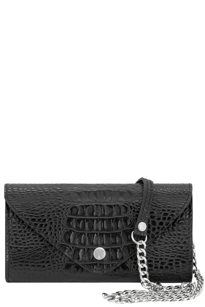 Сумка женская поясная Protege, Ц-398.3 чёрная рептилия/кайман Сумка женская поясная Protege, Ц-398.3 чёрная рептилия/кайман