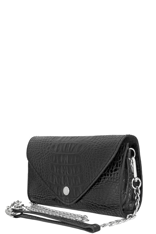 Сумка женская поясная Protege, Ц-398.3 чёрная рептилия/кайман