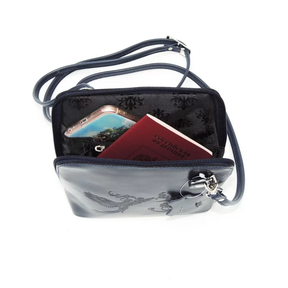 Женская кожаная сумка Natalia Kalinovskaya С83п "Уна" синяя