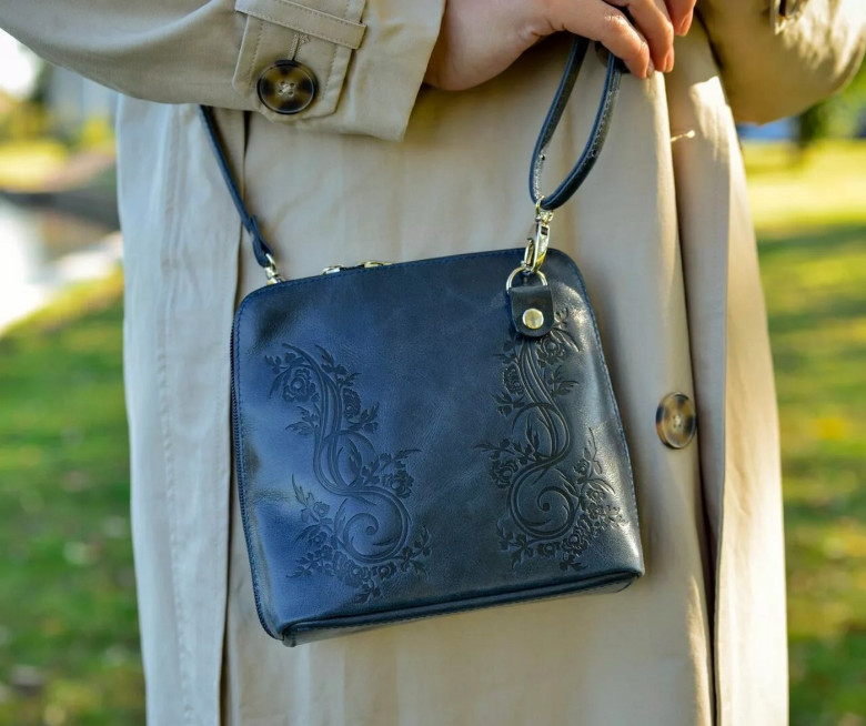 Женская кожаная сумка Natalia Kalinovskaya С83п "Уна" синяя