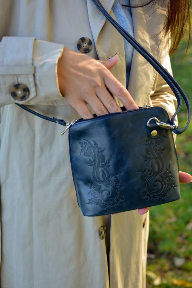 Женская кожаная сумка Natalia Kalinovskaya С83п "Уна" синяя