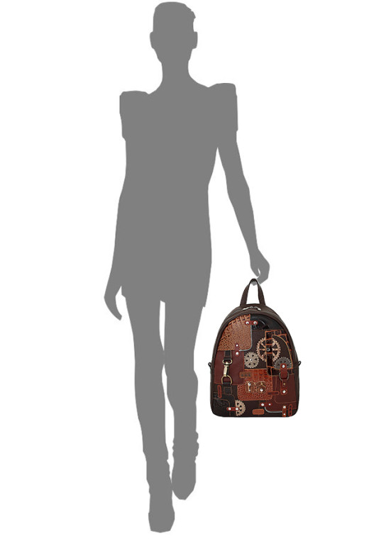 Рюкзак женский Protege, ДС-362-170 "Техно" чёрно-бордовый флотер