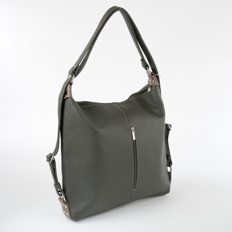 Сумка-рюкзак Sumkov 284 зелёная/бежевая