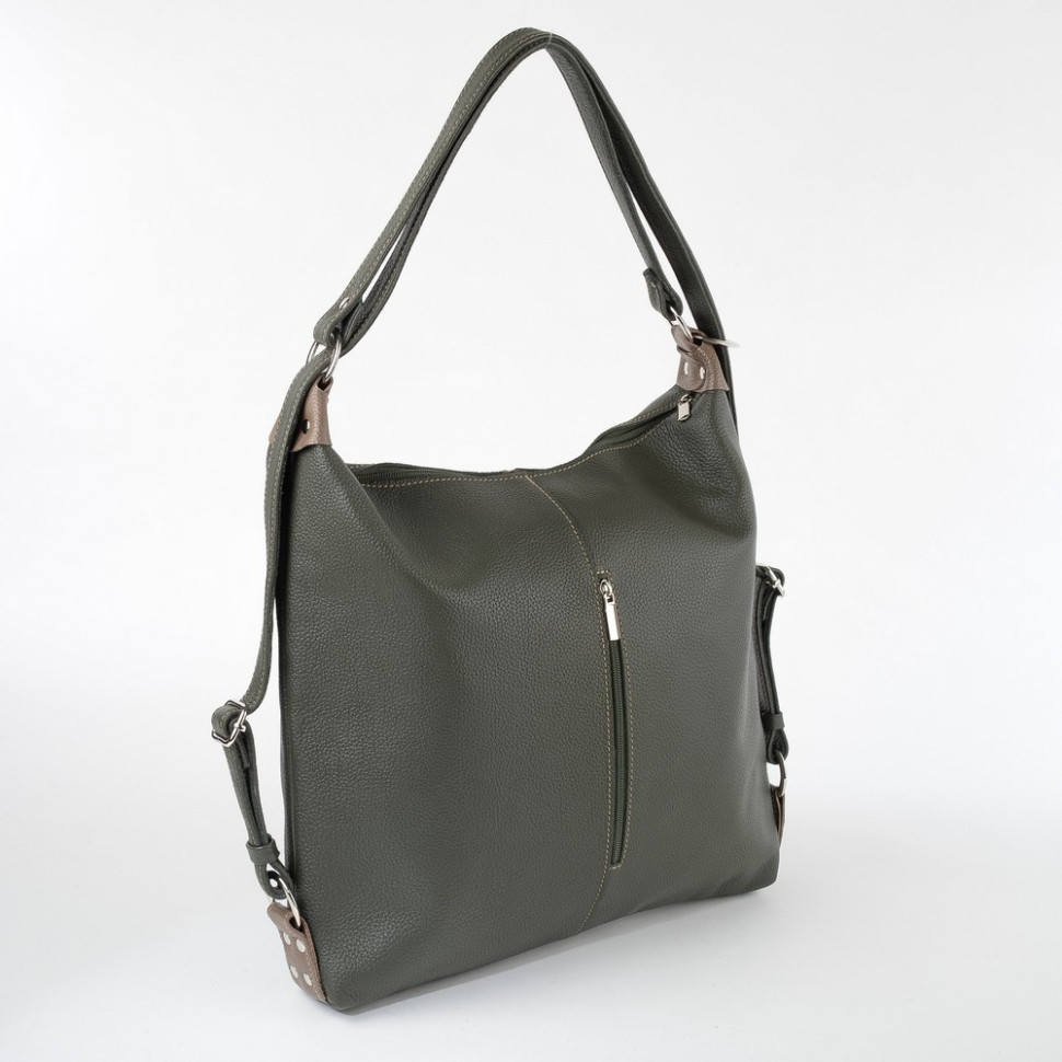 Сумка-рюкзак Sumkov 284 зелёная/бежевая Сумка-рюкзак Sumkov 284 зелёная/бежевая