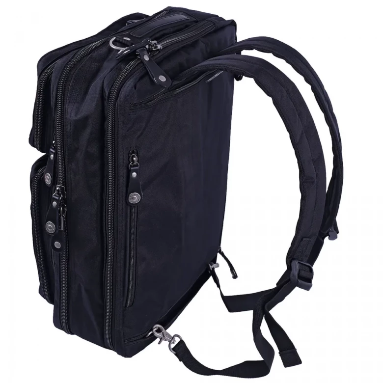 Сумка-рюкзак трансформер из текстиля Numanni 356 чёрная Сумка-рюкзак трансформер из текстиля Numanni 356 чёрная