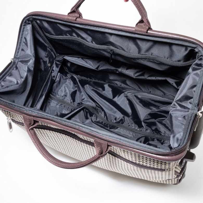 Дорожная сумка-саквояж TsV 514.2 гусиная лапка с колёсами