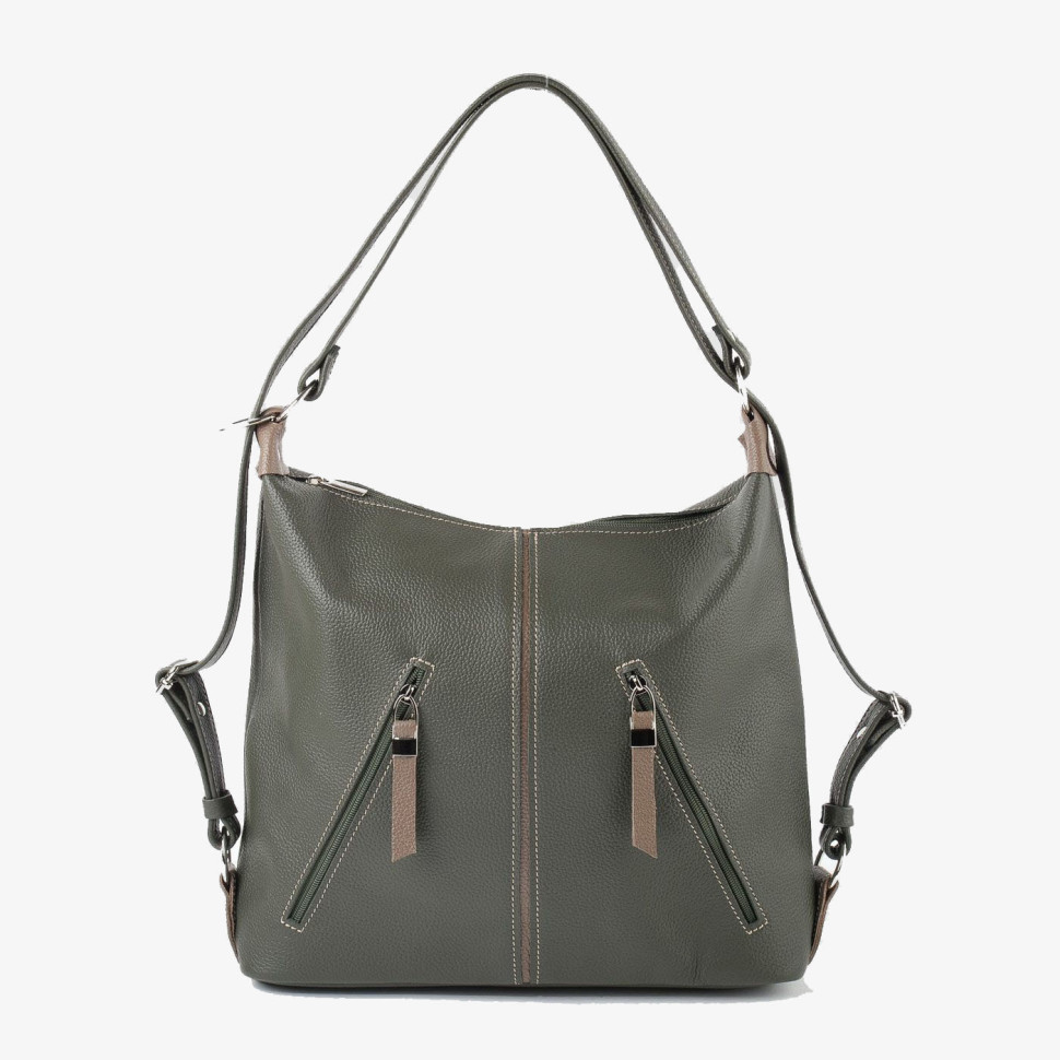 Сумка-рюкзак Sumkov 286/1 зелёная/бежевая Сумка-рюкзак Sumkov 286/1 зелёная/бежевая