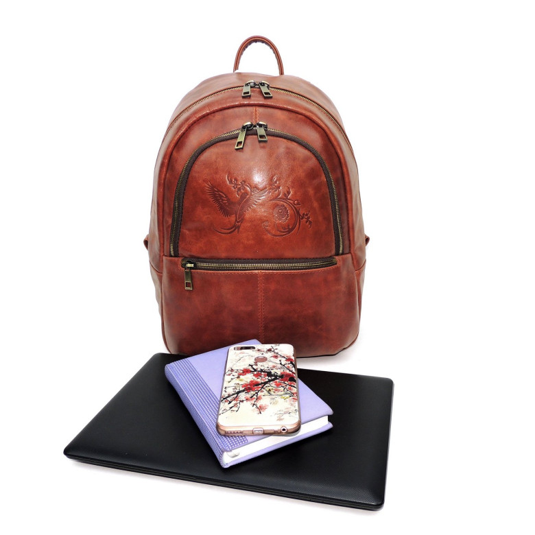 Рюкзак женский Natalia Kalinovskaya, Р43-602 «Като» рыжий/коричневый