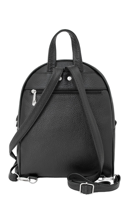 Кожаный рюкзак Protege, 348-181 "Техно" чёрный+бордо флотер