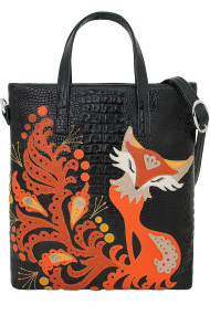 Сумка женская Protege, ДС-220-176 Лиса №2 чёрная рептилия кайман Сумка женская Protege, ДС-220-176 Лиса №2 чёрная рептилия кайман