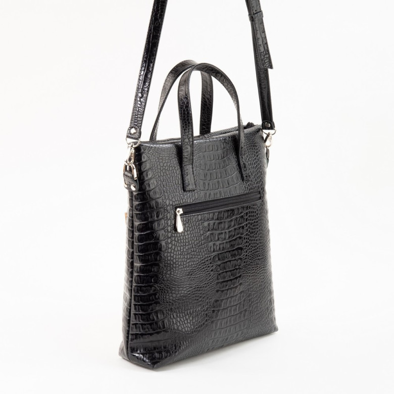 Сумка женская Protege, ДС-220-176 Лиса №2 чёрная рептилия кайман