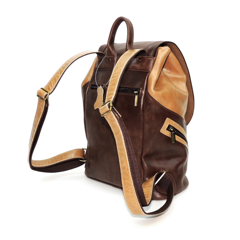 Рюкзак женский Natalia Kalinovskaya, "Ксантия" бежевый/коричневый