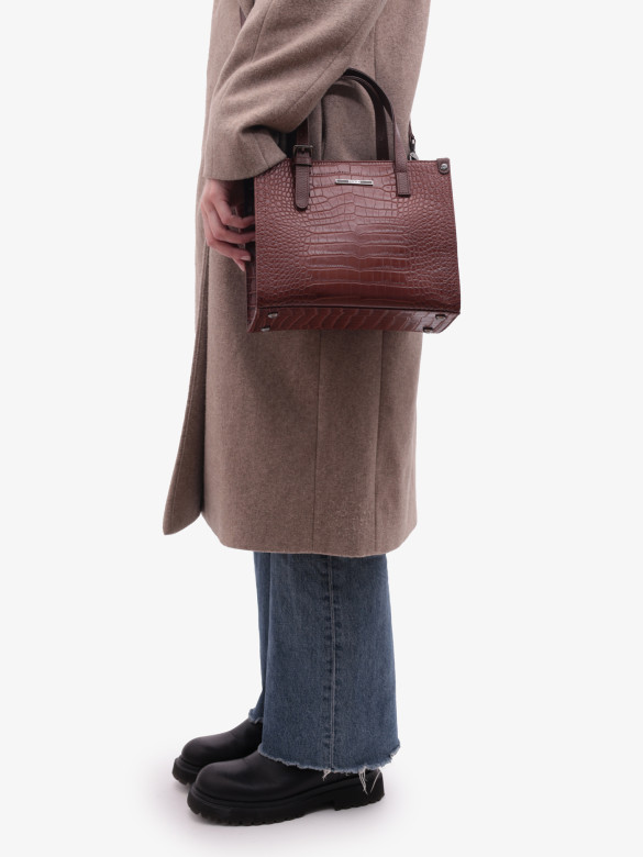 Сумка женская Karya 2402 коричневый крокодил