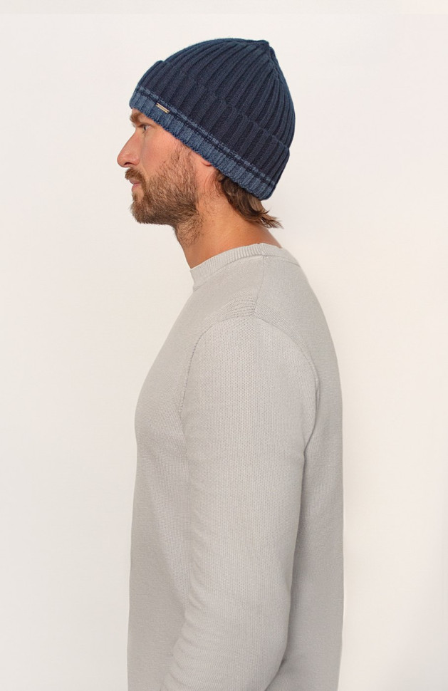 Мужская шапка 12777 MARHATTER тёмно-синяя