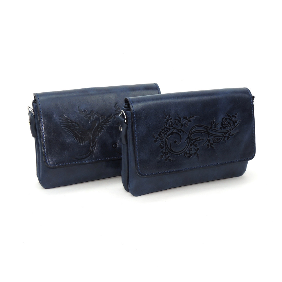 Женская сумочка кошелёк Natalia Kalinovskaya С53т «Колибри» синяя Женская сумочка кошелёк Natalia Kalinovskaya С53т «Колибри» синяя