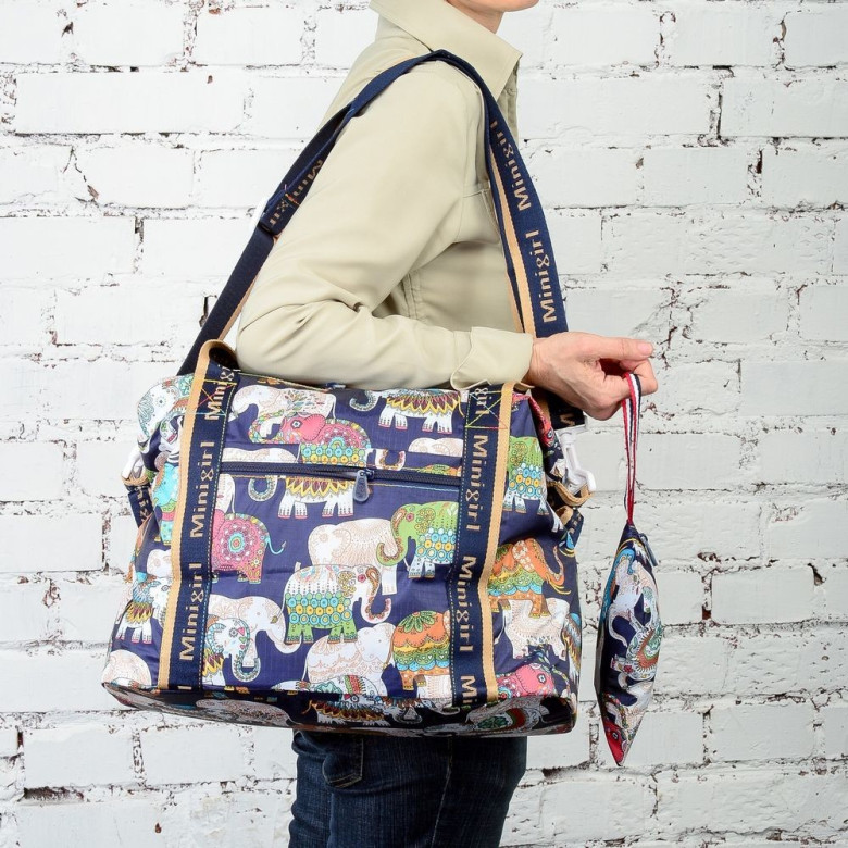 Сумка женская текстильная Minigirl 3015 коты коричневая