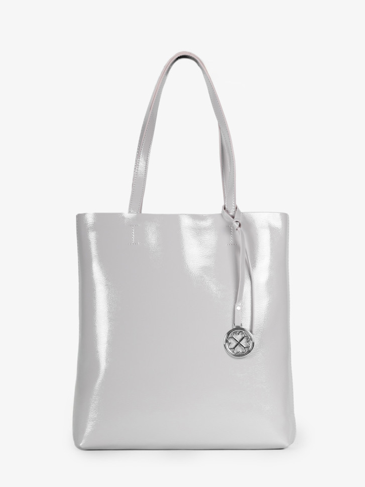 Сумка женская Baggins KDL-1300 лак светло-серая Сумка женская Baggins KDL-1300 лак светло-серая