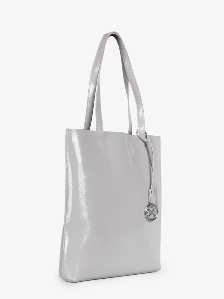 Сумка женская Baggins KDL-1300 лак светло-серая Сумка женская Baggins KDL-1300 лак светло-серая