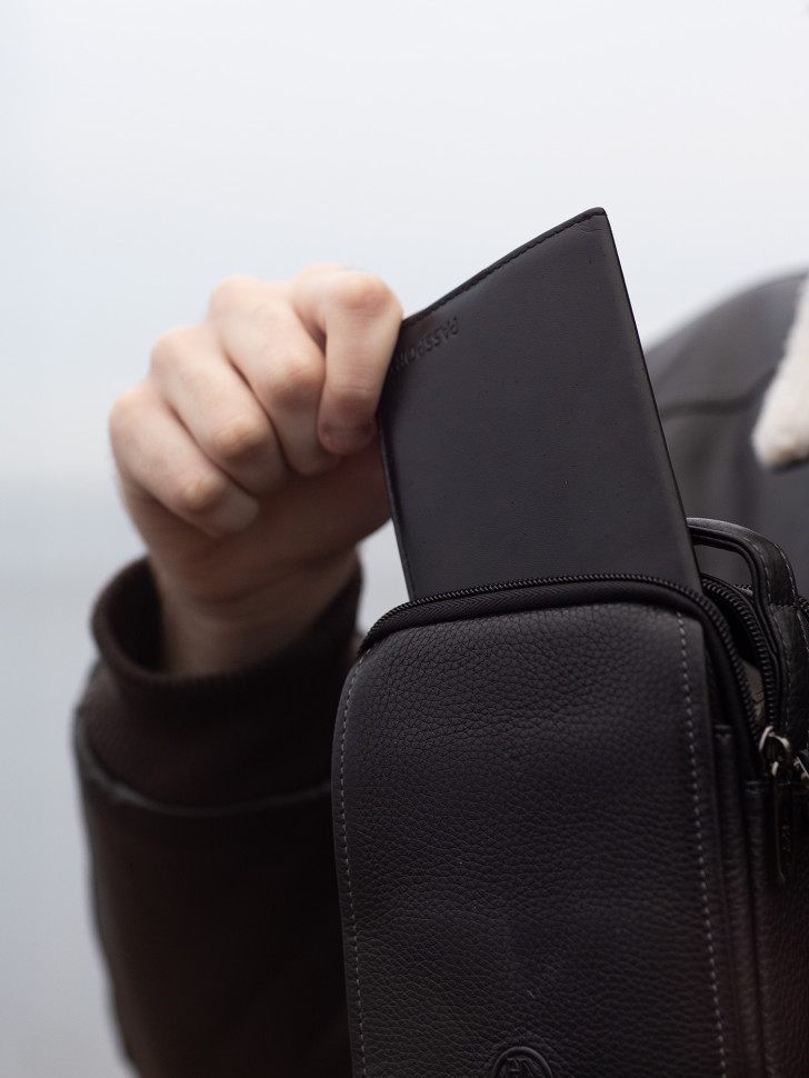 Сумка мужская из натуральной кожи HT 407-21 чёрная