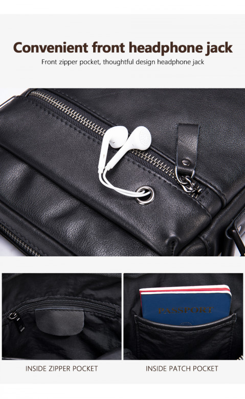 Мужская сумка через плечо 8717 чёрная Мужская сумка через плечо 8717 чёрная