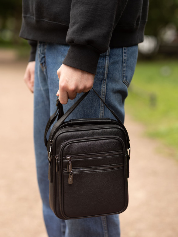 Сумка мужская JIN, 5186 черная Сумка мужская JIN, 5186 черная