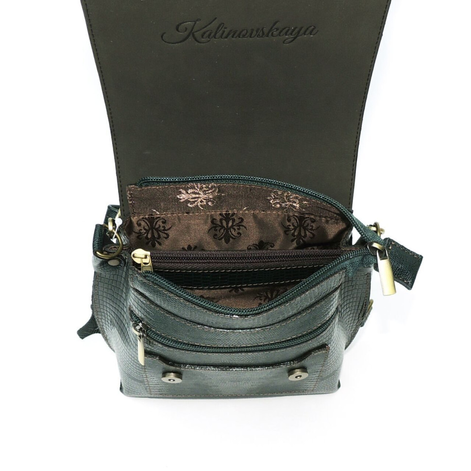 Женская кожаная сумка Natalia Kalinovskaya С86р-932 зелёная рептилия Женская кожаная сумка Natalia Kalinovskaya С86р-932 зелёная рептилия