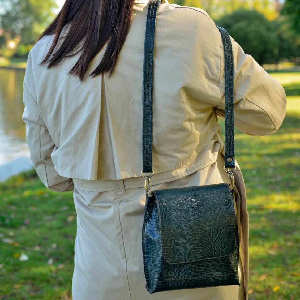 Женская кожаная сумка Natalia Kalinovskaya С86р-932 зелёная рептилия Женская кожаная сумка Natalia Kalinovskaya С86р-932 зелёная рептилия