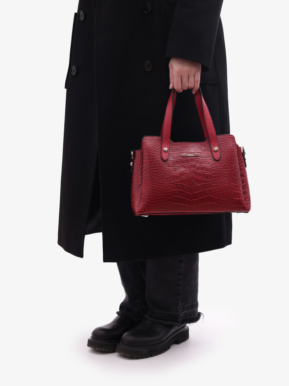 Сумка женская Karya 2390 красный крокодил флотер Сумка женская Karya 2390 красный крокодил флотер