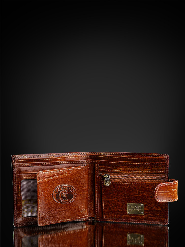 Портмоне мужское Cosset F14-327-516D коричневое Портмоне мужское Cosset F14-327-516D коричневое