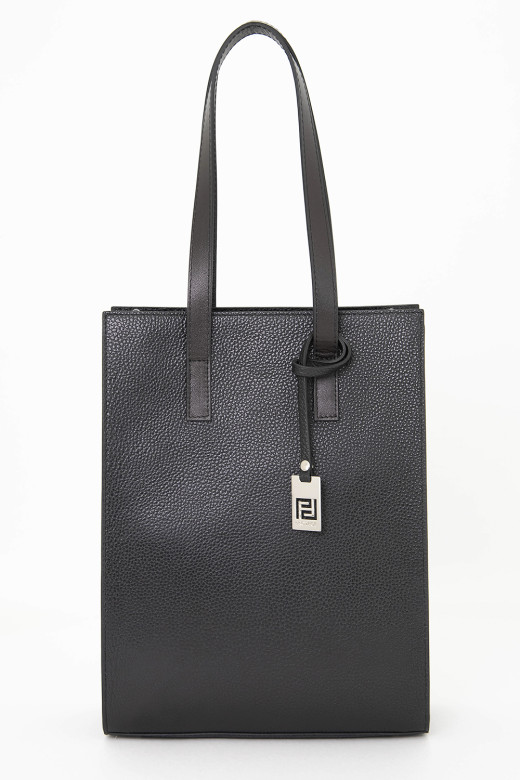 Сумка Protege Ц-594 чёрный флотер+коричневая гладкая Сумка Protege Ц-594 чёрный флотер+коричневая гладкая