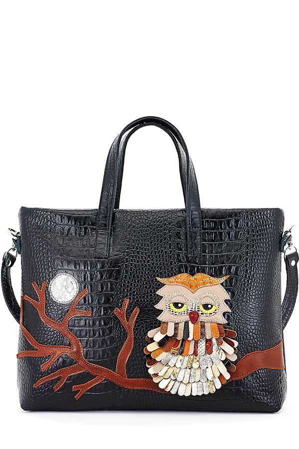 Сумка Protege ДС-223-84 "Сова№2" черный рептилия Сумка Protege ДС-223-84 "Сова№2" черный рептилия