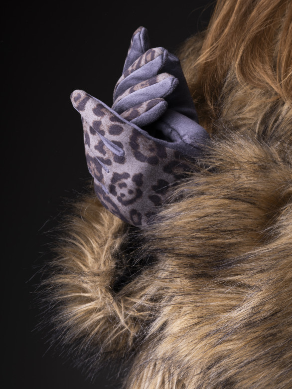 Перчатки женские Victory Леопард серые Перчатки женские Victory Леопард серые