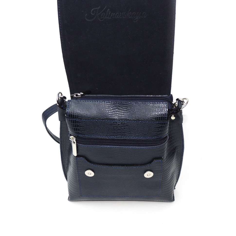 Женская кожаная сумка Natalia Kalinovskaya С86р-961 синяя рептилия