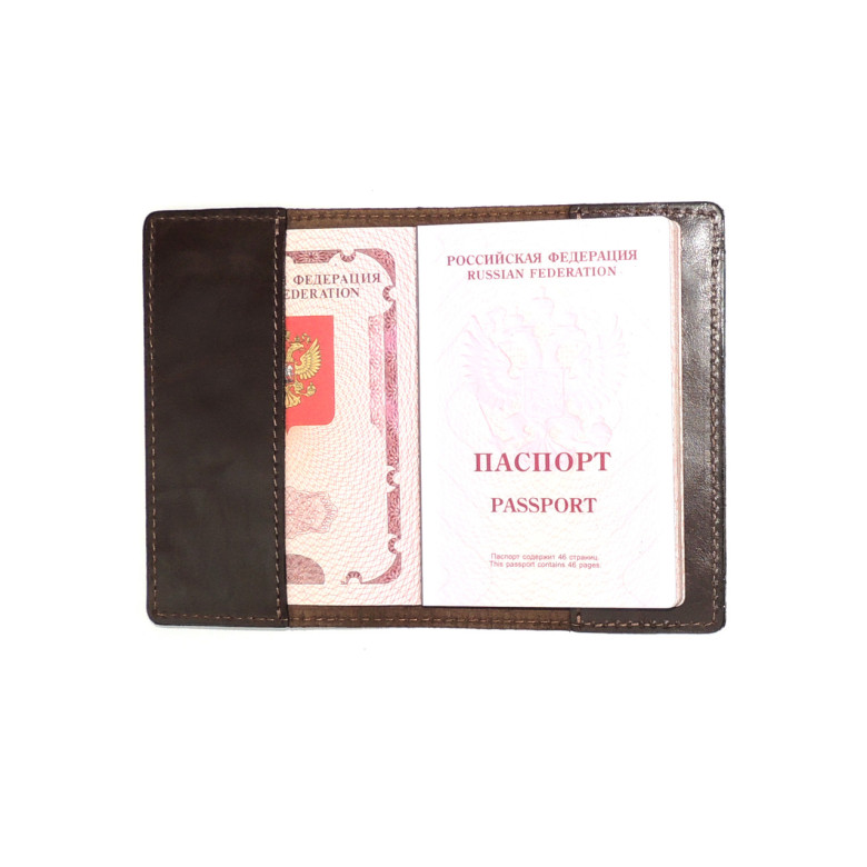Обложка для паспорта кожаная Коричневый, Растение Обложка для паспорта кожаная Коричневый, Растение