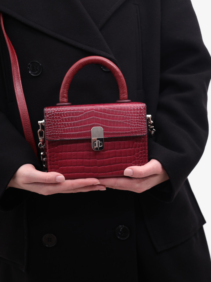 Сумка женская Karya 2541 тёмная фуксия крокодил Сумка женская Karya 2541 тёмная фуксия крокодил