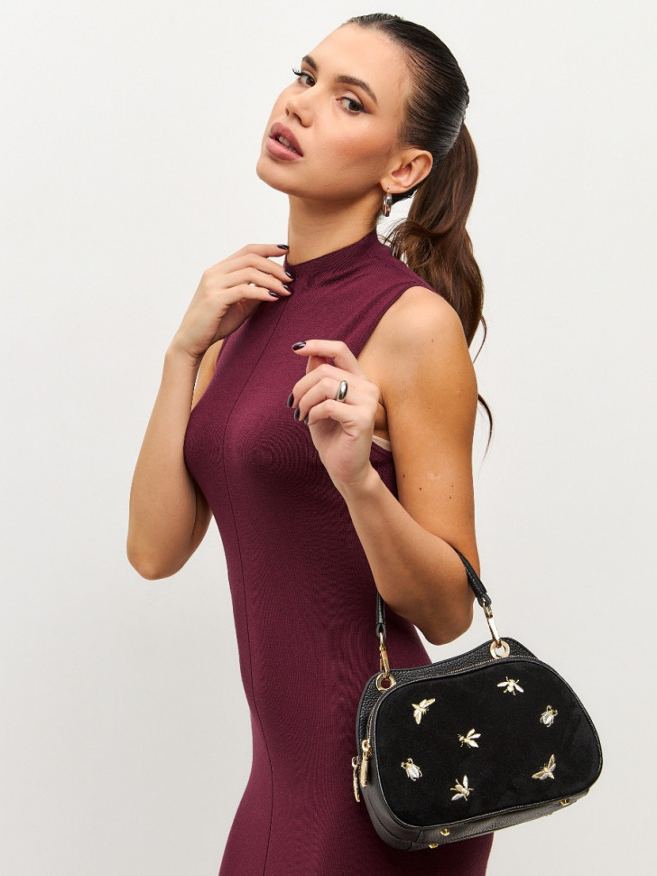 Сумка Curanni 2538 дольче замша черная