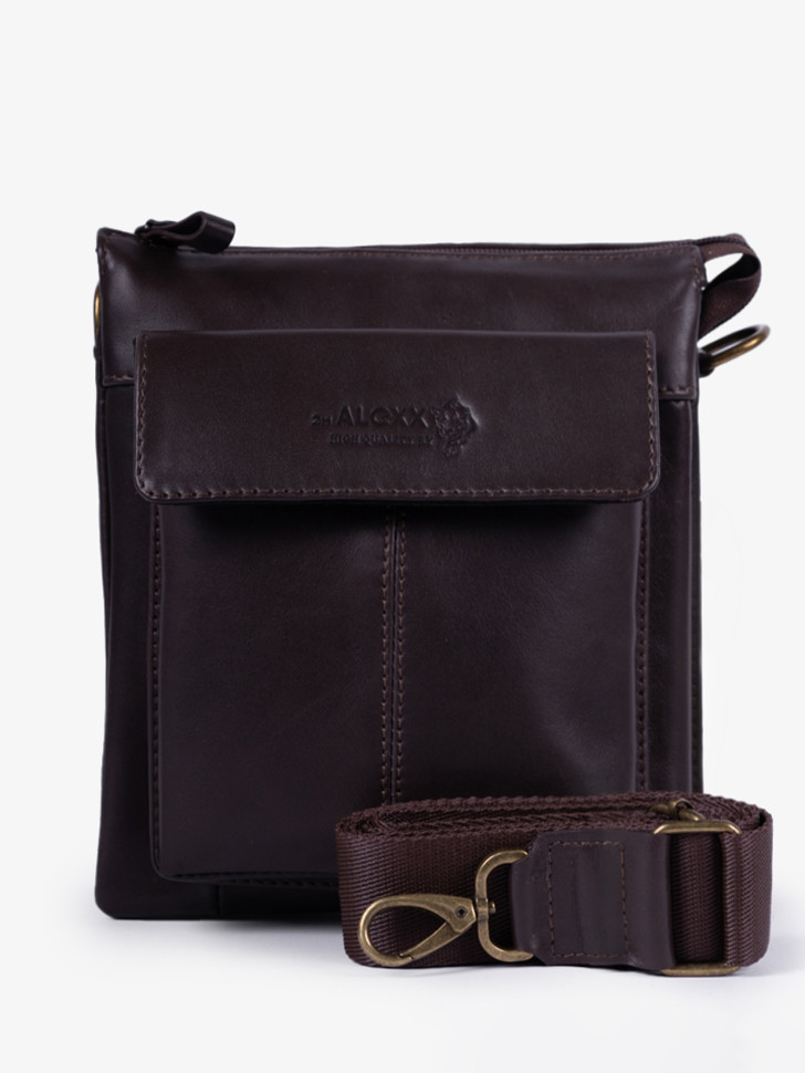 Сумка мужская zн ALEXX ALG0108 коричневая наппа