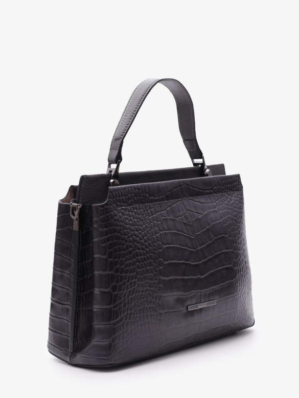 Сумка женская Karya 2427 тёмно-серый крокодил