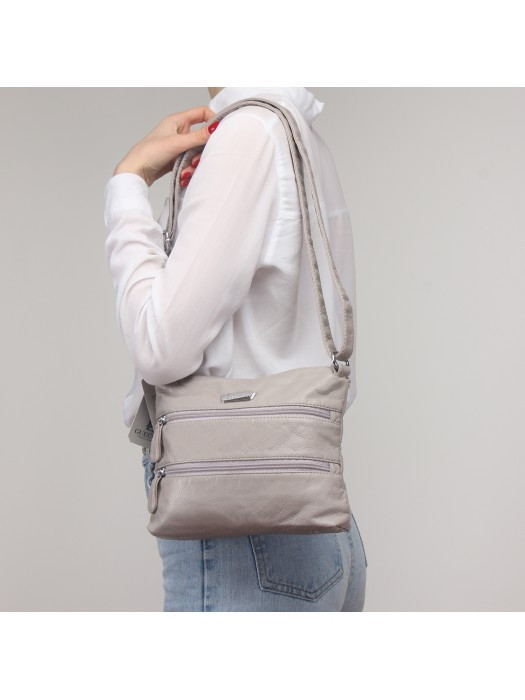 Сумка женская Guecca 7007 светло-серая Сумка женская Guecca 7007 светло-серая