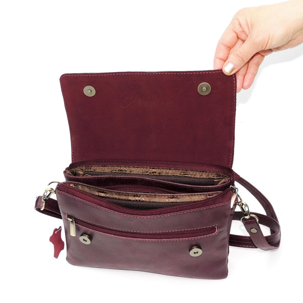 Женская бордовая кожаная сумка Natalia Kalinovskaya «Альда» Женская бордовая кожаная сумка Natalia Kalinovskaya «Альда»