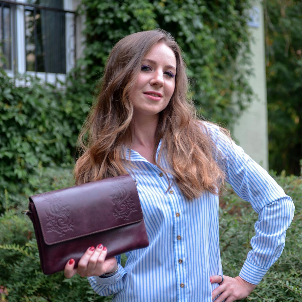 Женская бордовая кожаная сумка Natalia Kalinovskaya «Альда» Женская бордовая кожаная сумка Natalia Kalinovskaya «Альда»