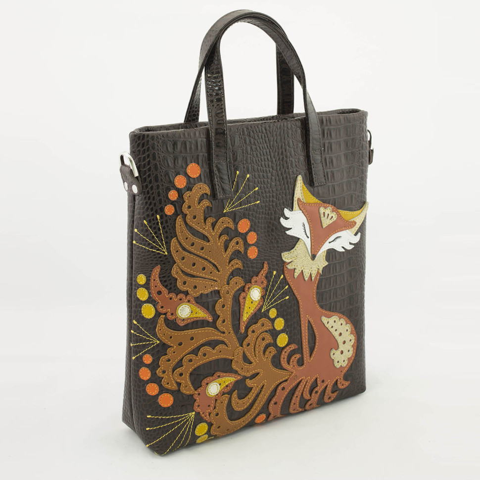 Сумка женская Protege, ДС-220-176 "Лиса №2" тёмно-коричневая рептилия Сумка женская Protege, ДС-220-176 "Лиса №2" тёмно-коричневая рептилия