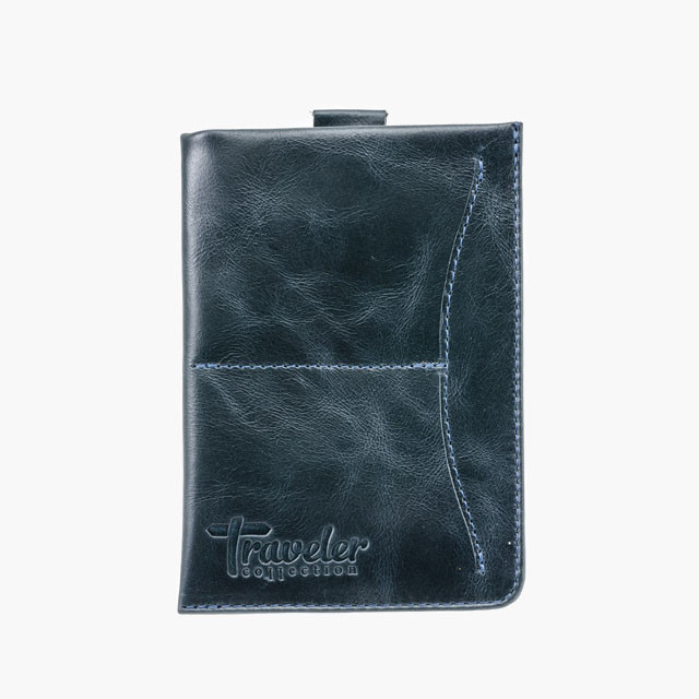 Обложка для паспорта ОП-128-1940 "Traveler" синяя Обложка для паспорта ОП-128-1940 "Traveler" синяя